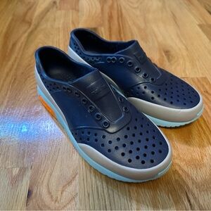 Native Boy’s Navy and Orange Slip-on Sneakers
